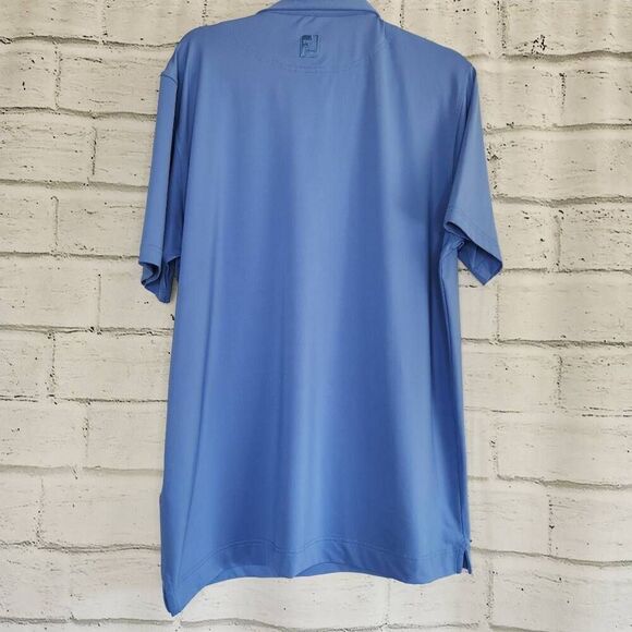 FootJoy FJ Mens Blue Athletic Fit Two Button Stretchy Golf Polo Shirt Size Large - Picture 6 of 11